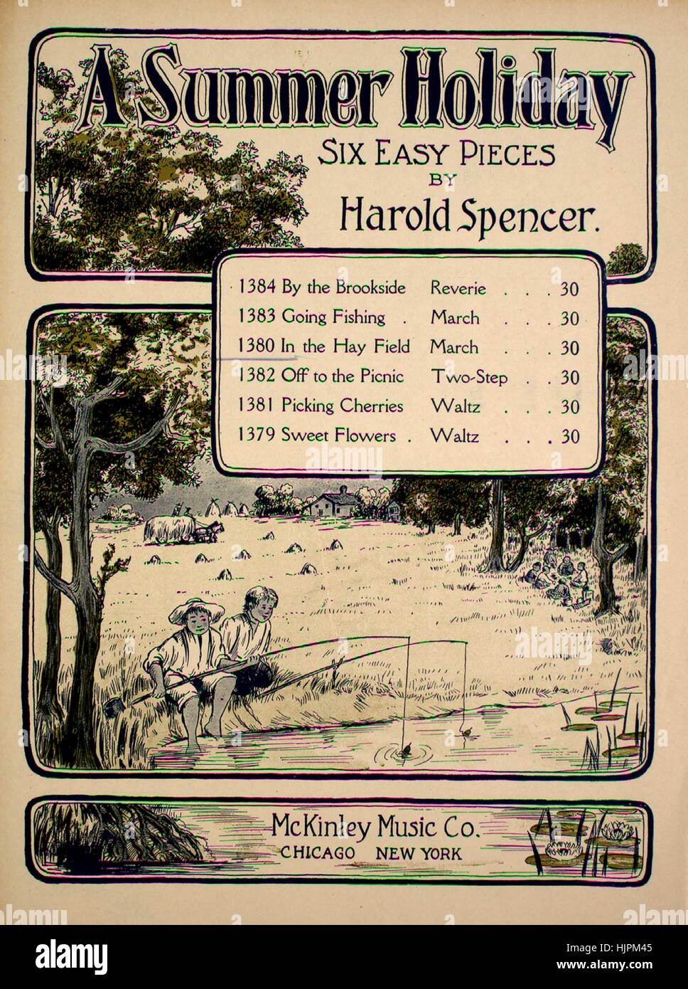 Sheet Music Cover Image Of The Song A Summer Holiday Six Easy Pieces No 1380 In The Hay Field March With Original Authorship Notes Reading By Harold Sheet Music Cover Image Of The Song A Summer Holiday Six Easy Pieces No 1380 In The Hay Field March With Original Authorship Notes Reading By Harold