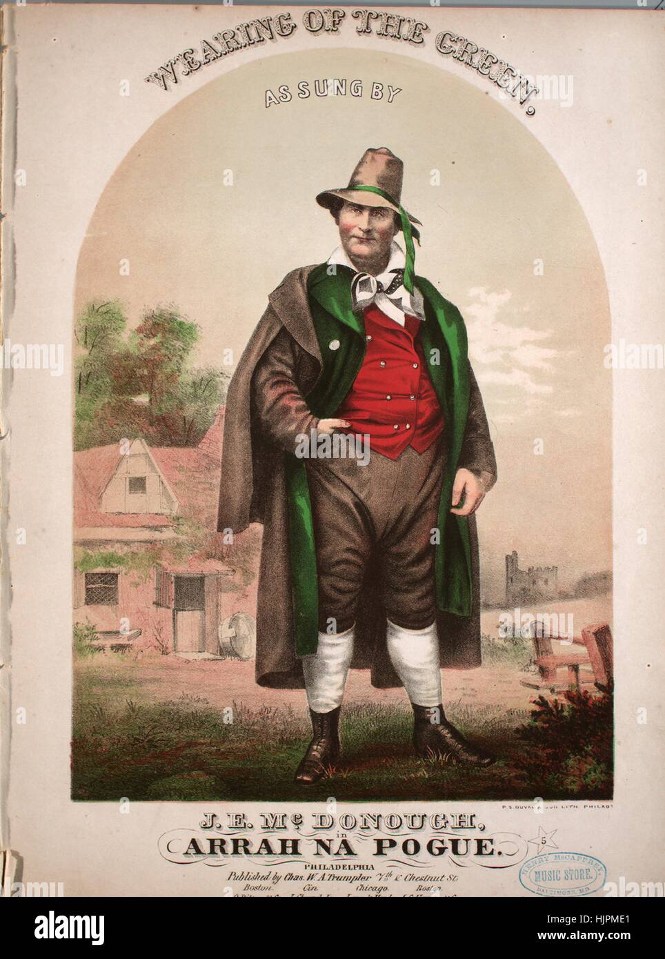 Sheet Music Cover Image Of The Song Wearing Of The Green With Original Authorship Notes 
