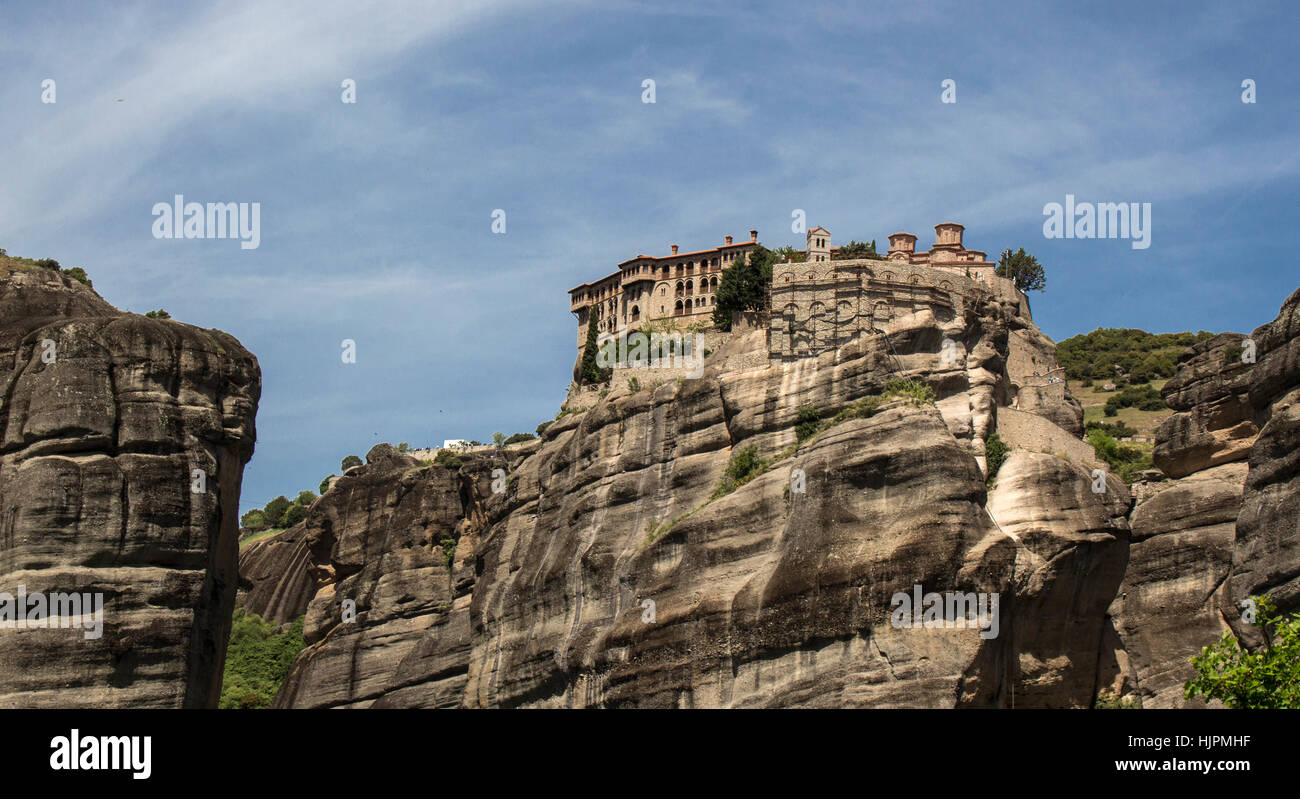 Monasteries area at Meteora of Kalampaka in Greece. Stock Photo