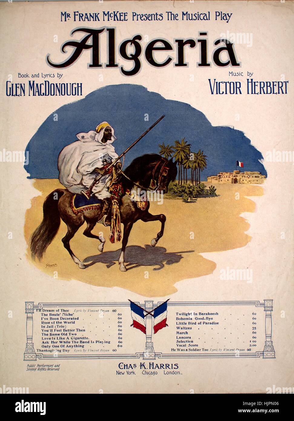 Sheet music cover image of the song 'Algeria I'll Dream of Thee', with