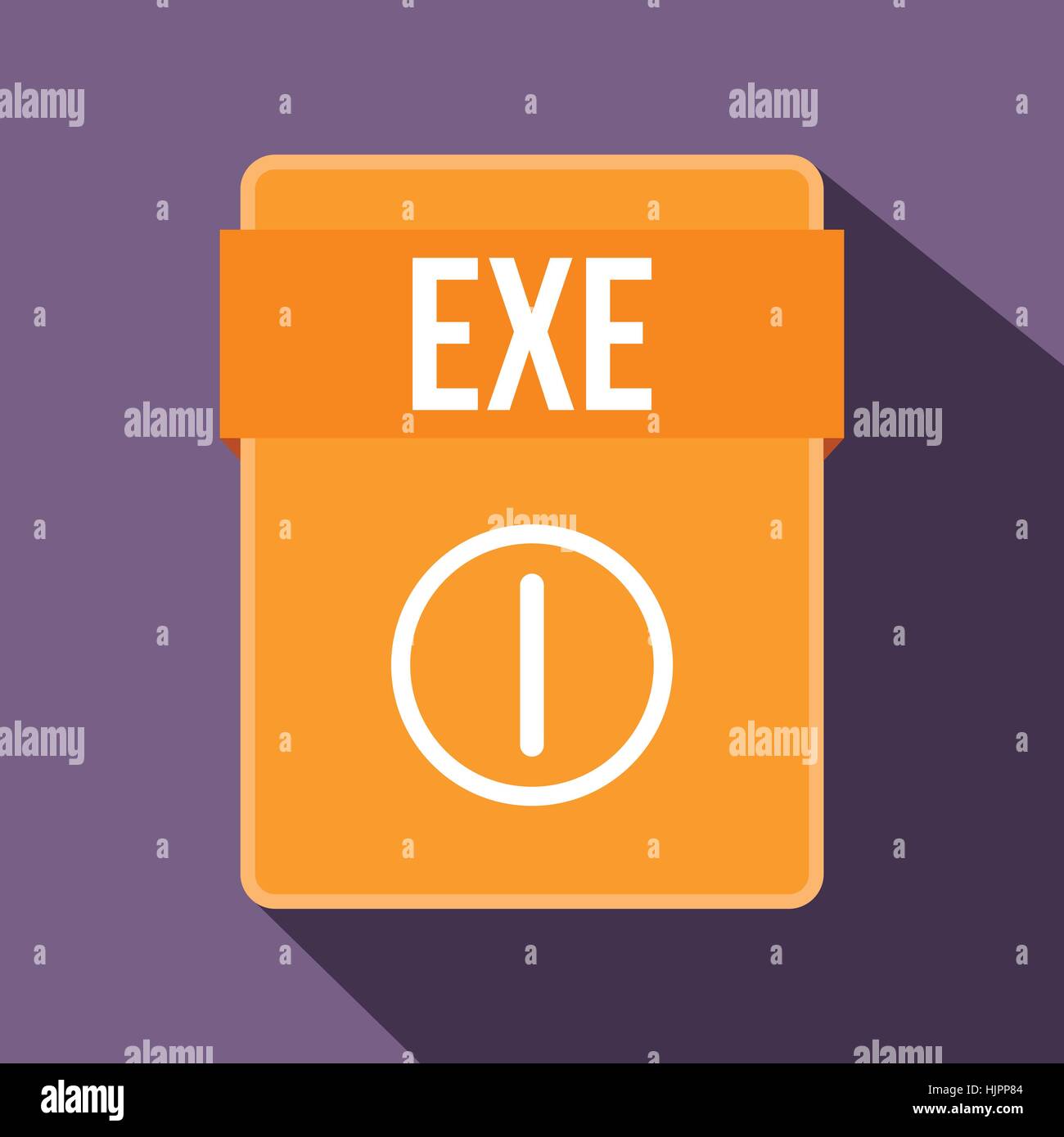 EXE file icon in flat style on a violet background Stock Vector Image ...