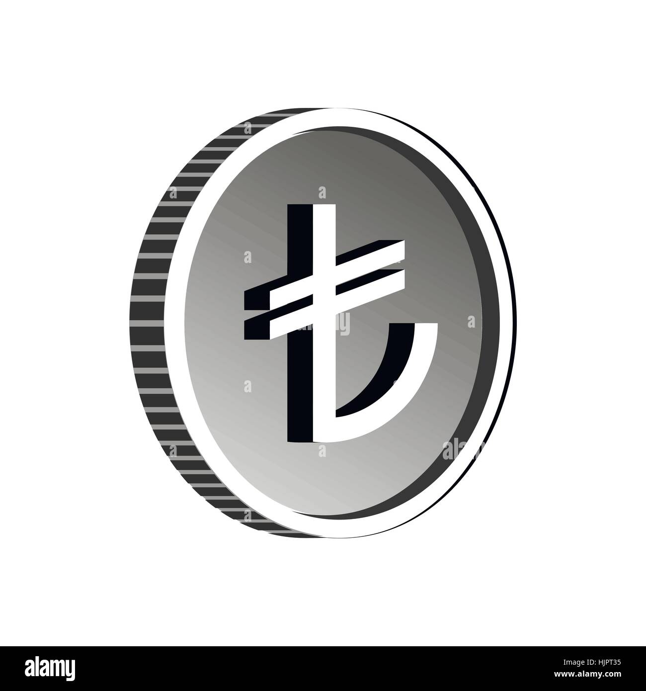Turkish lira sign icon in simple style isolated on white background ...