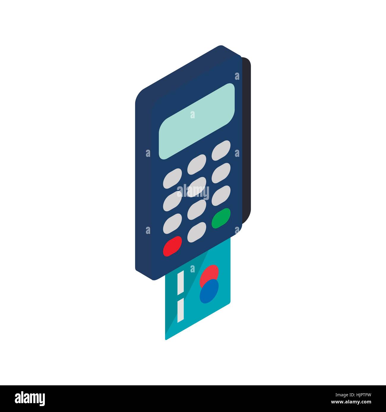 POS terminal icon in isometric 3d style on a white background Stock Vector