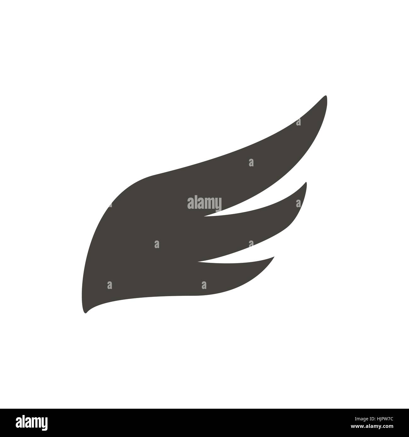 Abstract wing icon in simple style isolated on white background Stock ...