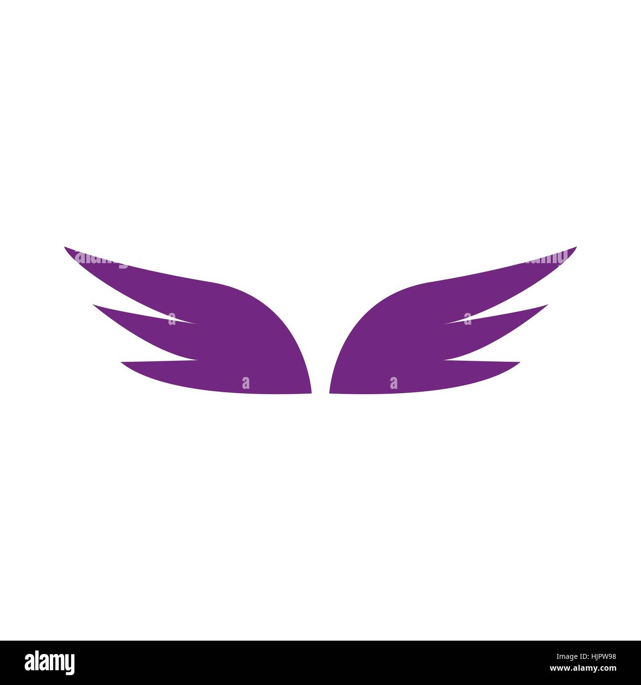A pair of violet wings icon in simple style isolated on white
