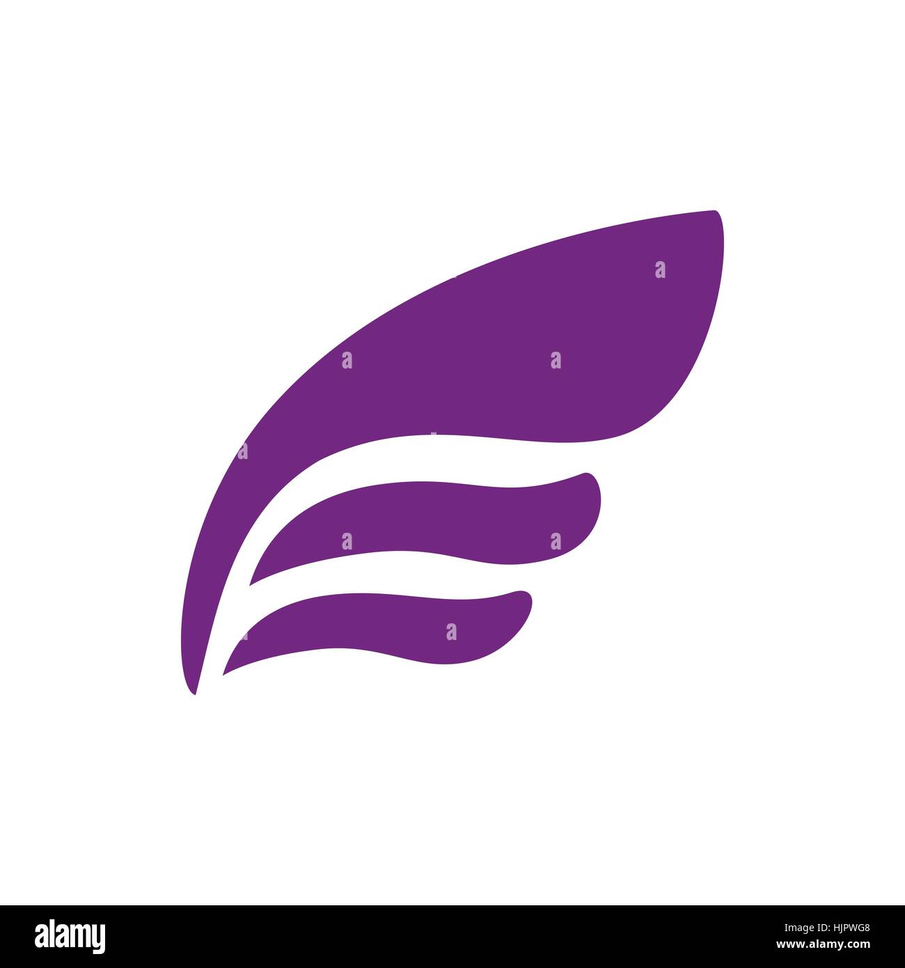 Wing for emblem design icon in simple style isolated on white ...