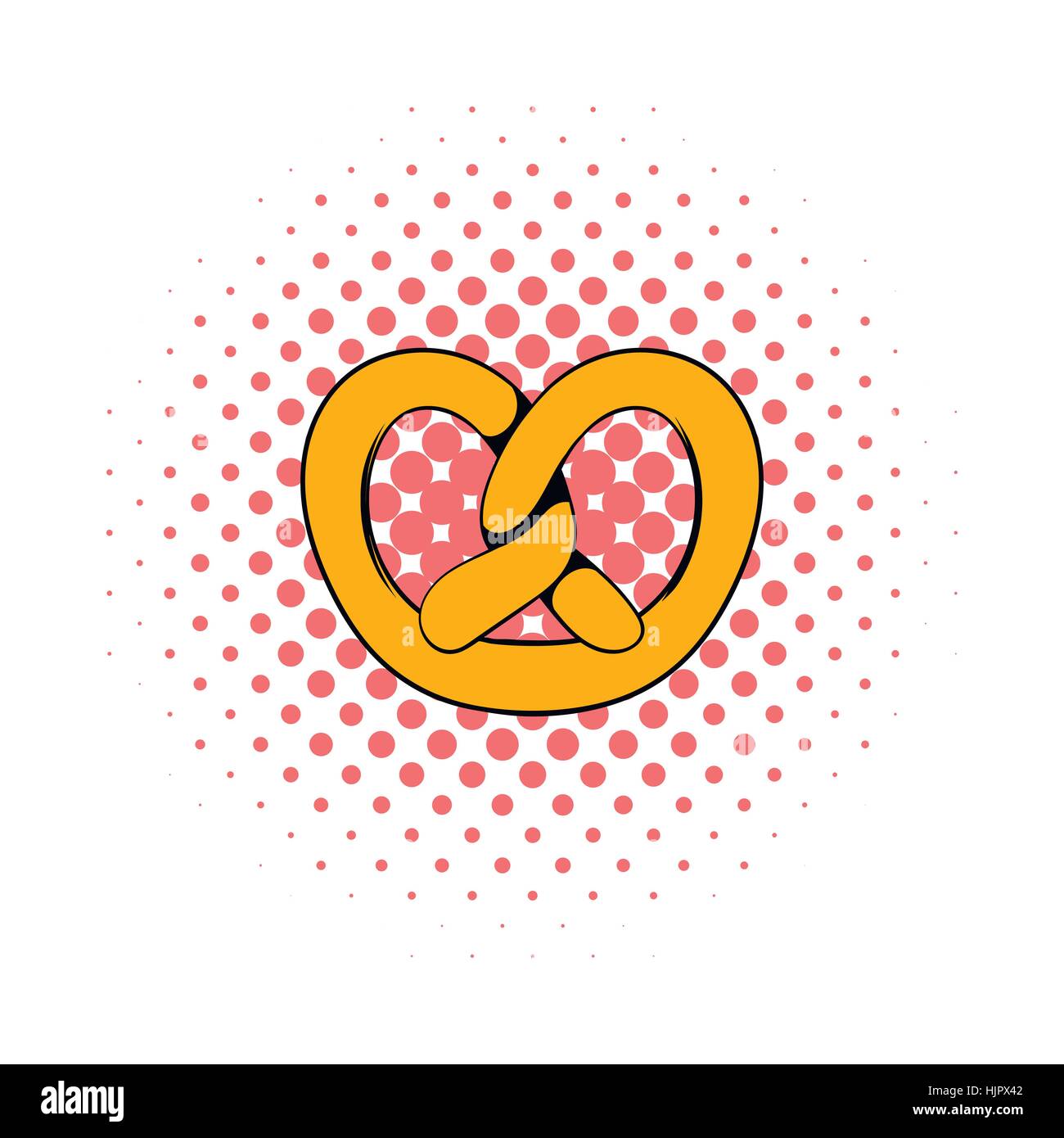 Pretzel icon in comics style on a white background Stock Vector Image ...