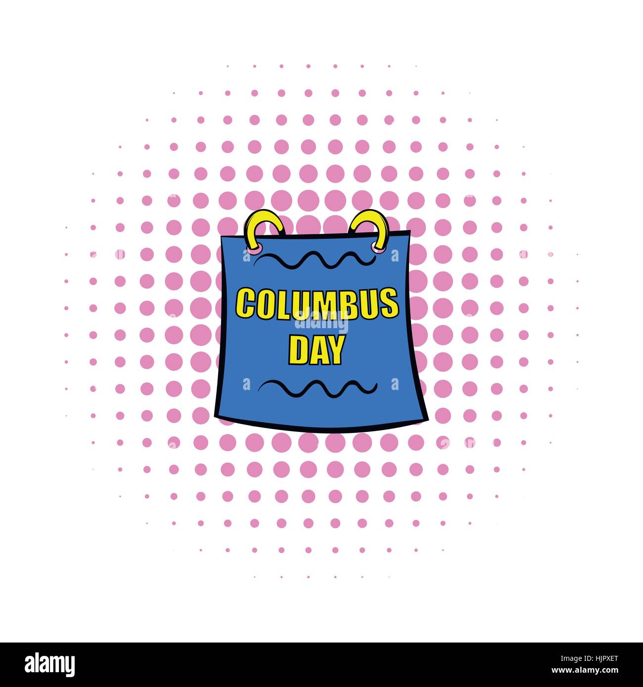 columbus-day-calendar-icon-in-comics-style-on-a-white-background-stock