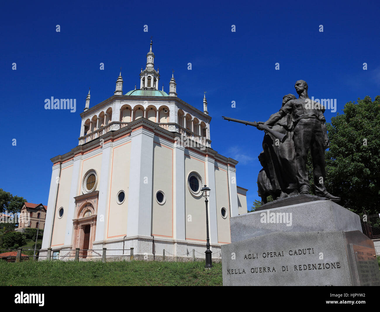 Italy, Crespi d'Adda, church, Chiesa del Santissimo Nome di Maria and ...