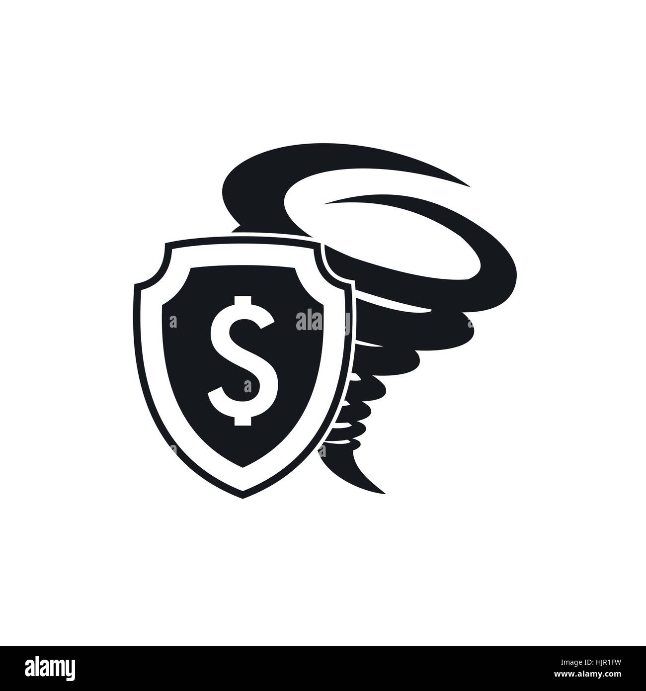 Hurricane insurance icon in simple style on a white background Stock Vector
