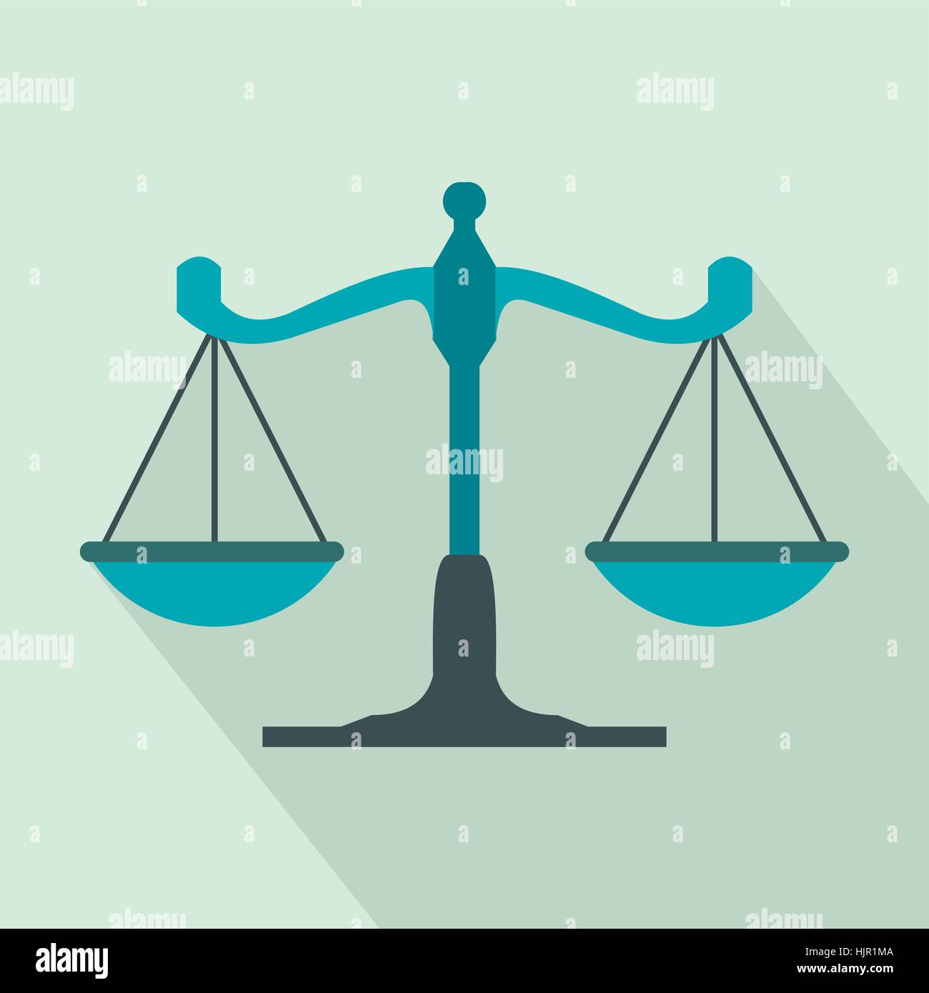 Scales of justice icon in flat style on a light blue background Stock ...