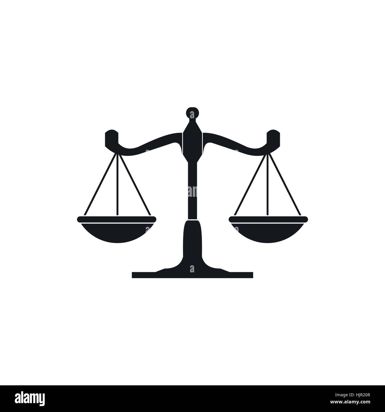 Scales of justice icon in simple style on a white background Stock ...