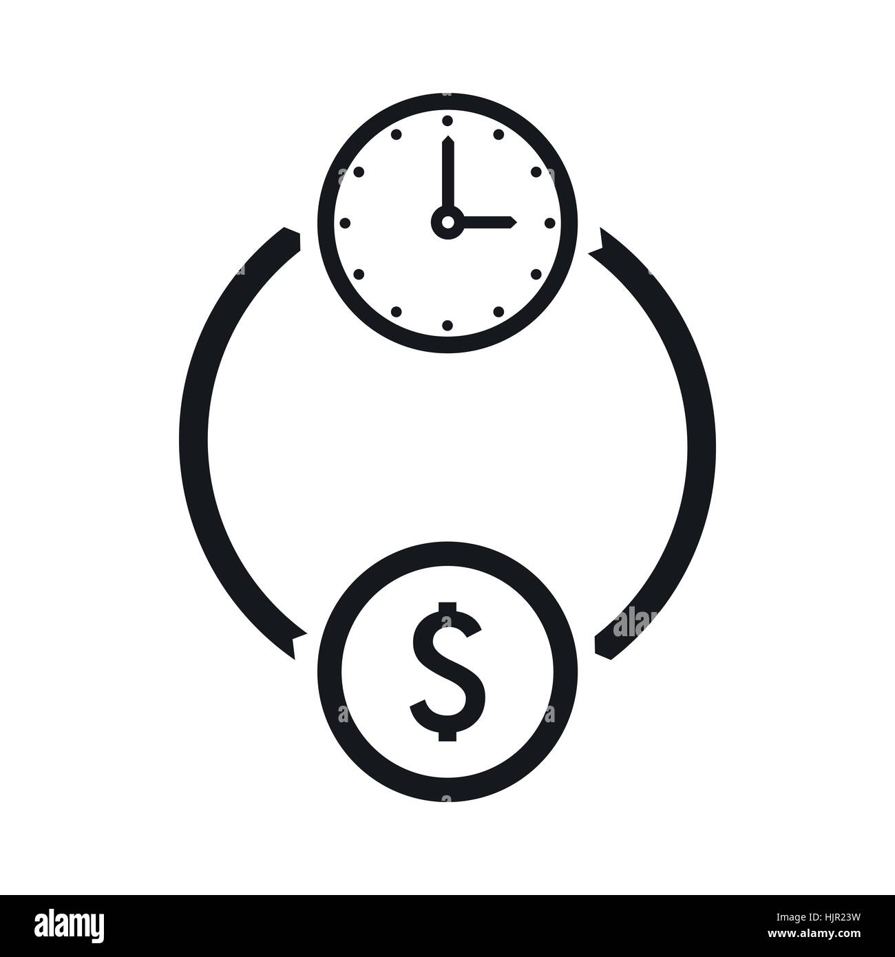 Money and time icon in simple style on a white background Stock Vector ...