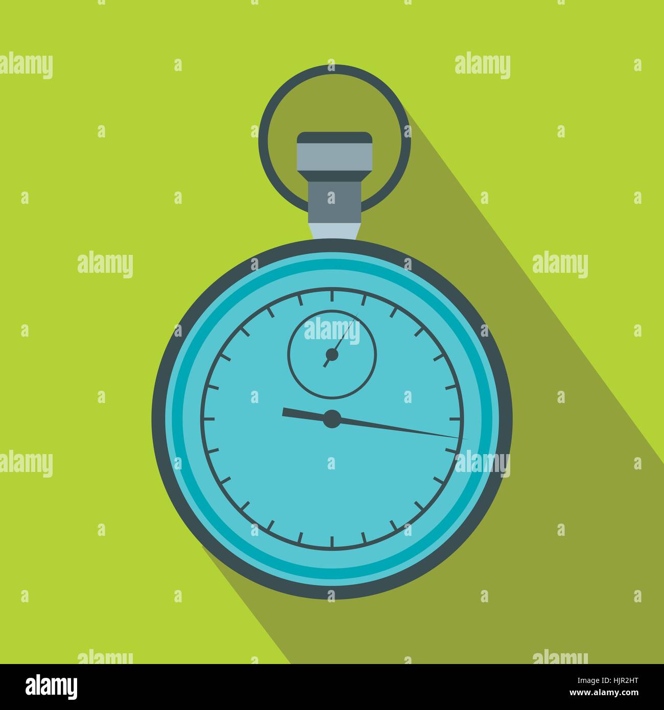 Stopwatch icon in flat style on a green background Stock Vector Image ...