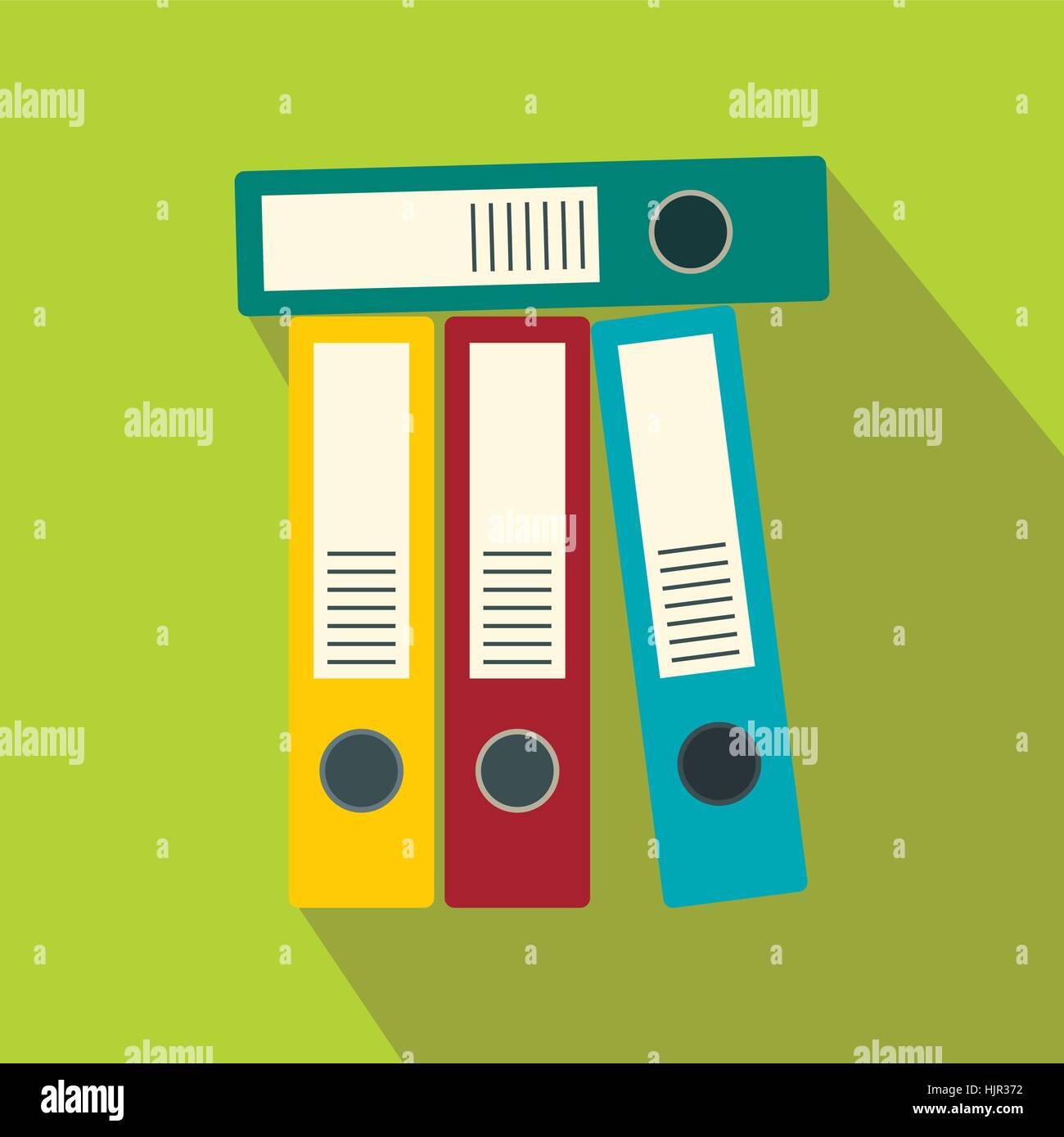 Office folders icon in flat style on a green background Stock Vector ...