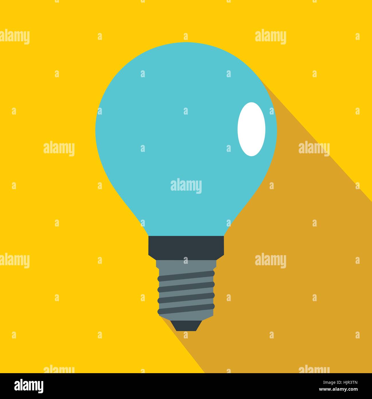 Bulb icon in flat style on a yellow background Stock Vector Image & Art ...