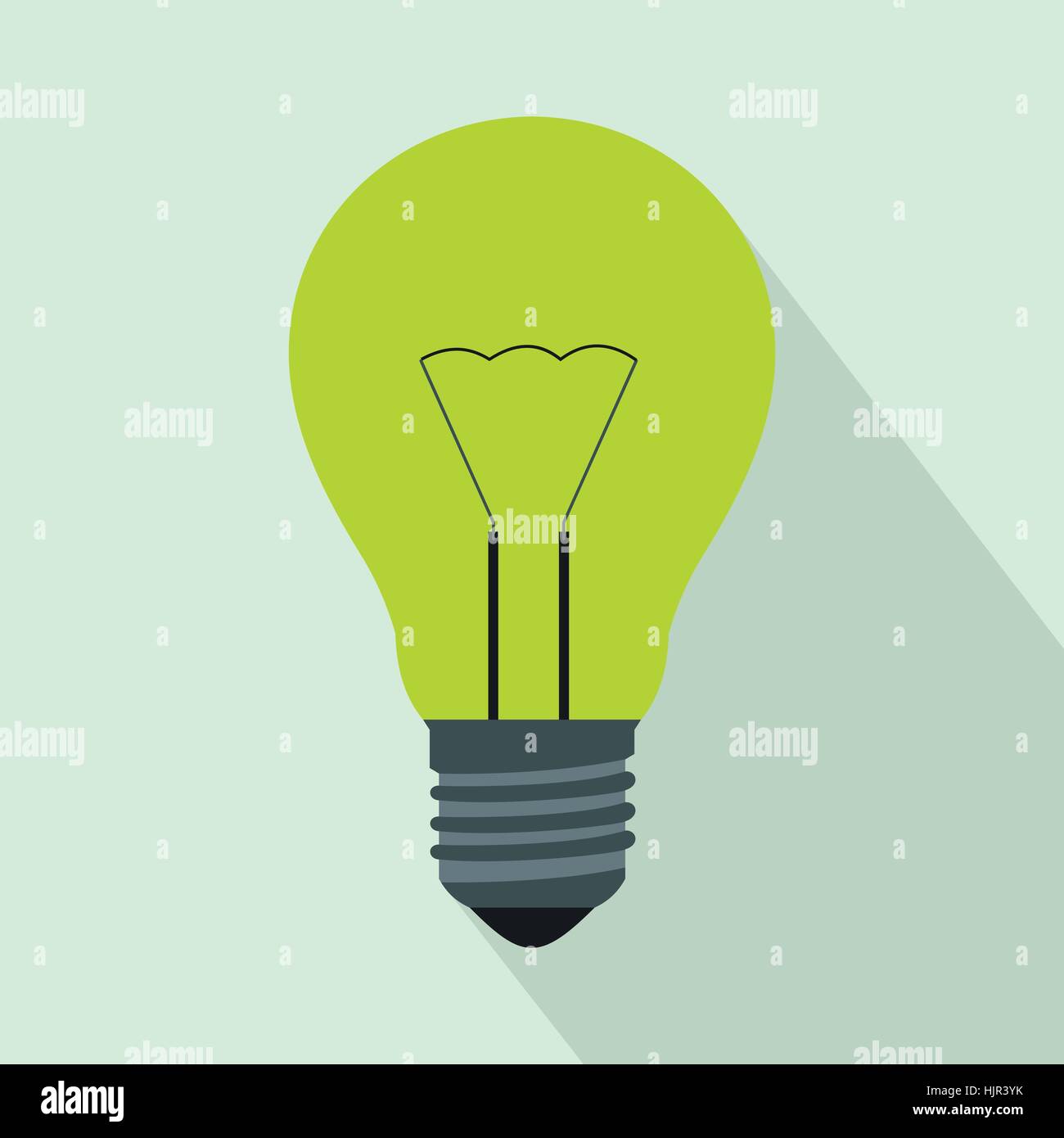 Light bulb icon in flat style on a light blue background Stock Vector ...