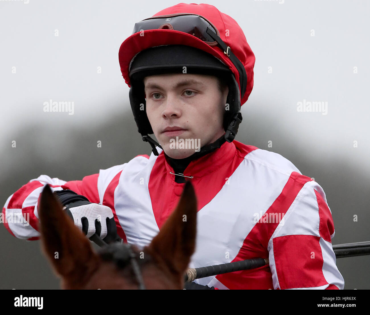 Jockey Mr Jonjo O'Neil Junior at Ludlow Racecourse Stock Photo