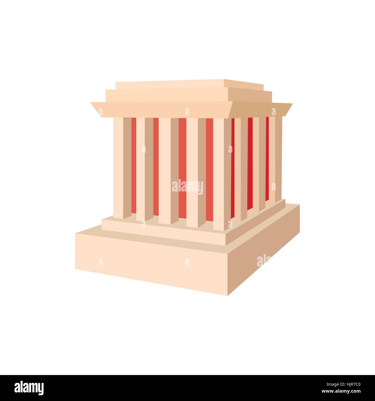 Ho Chi Minh Mausoleum icon in cartoon style on a white background Stock Vector