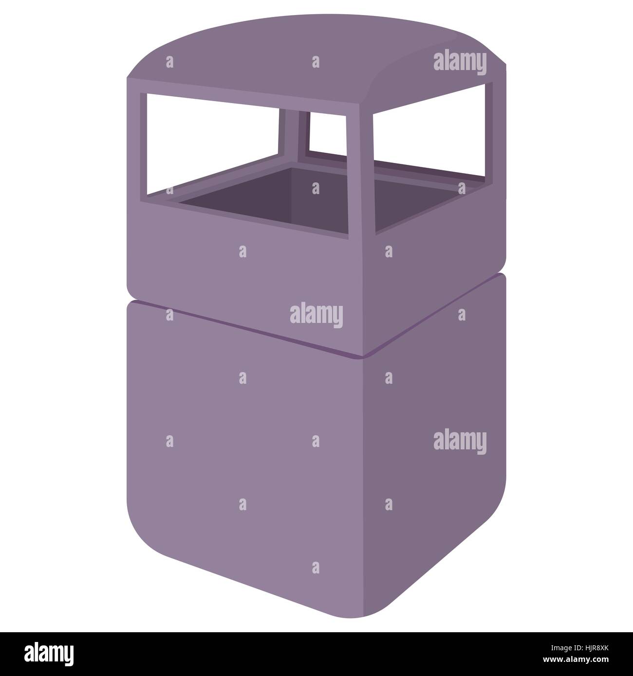 Grey empty steel bin icon in cartoon style on a white background Stock Vector Image & Art Alamy