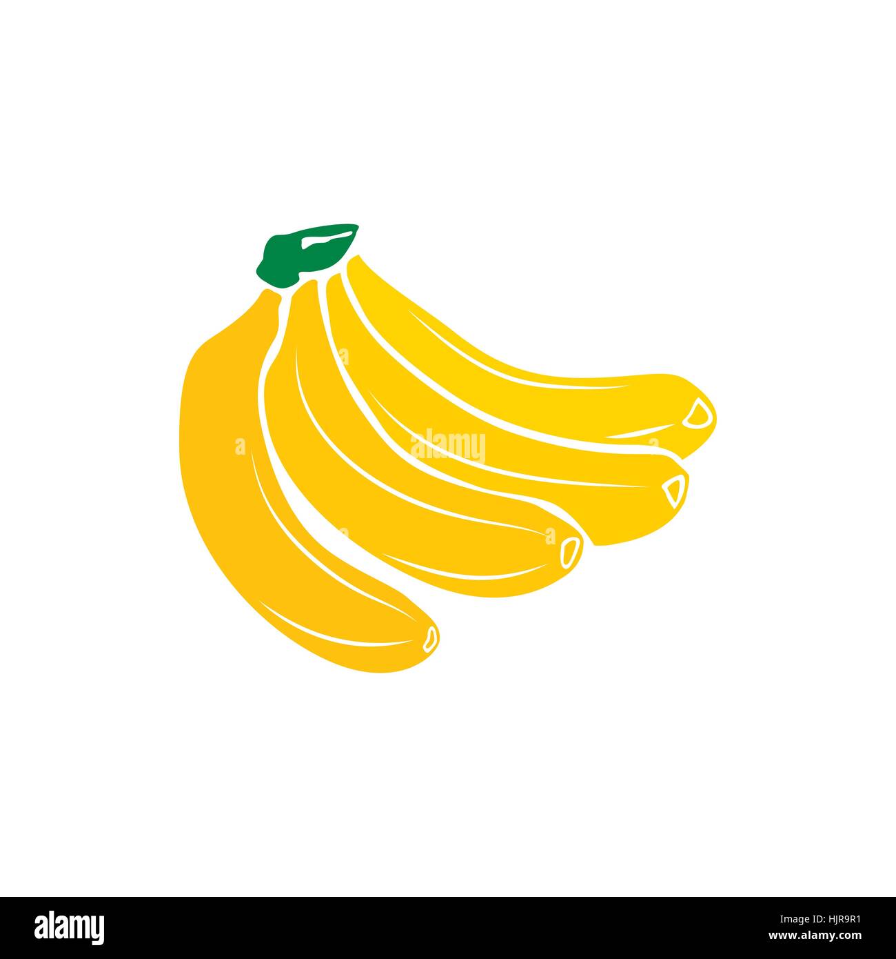 Yellow bananas icon in simple style isolated on white background Stock ...