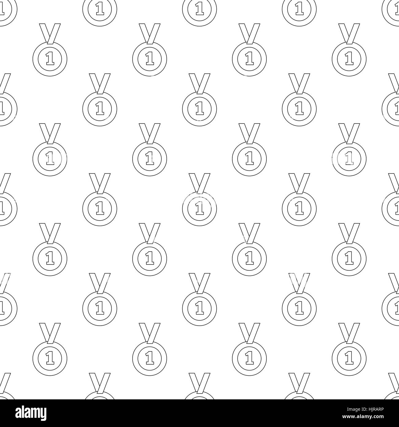 1st place medal pattern seamless black for any design Stock Vector