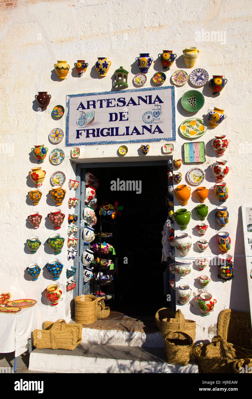 Local made pottery of Frigiliana, Nr Malaga Spain. Stock Photo