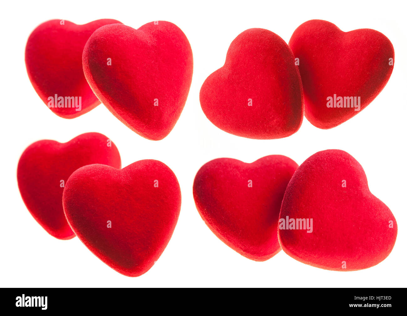Red hearts isolated on white background Stock Photo - Alamy