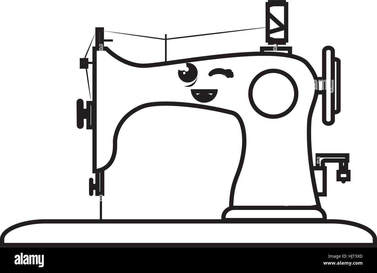 sewing machine comic character isolated icon vector illustration design ...