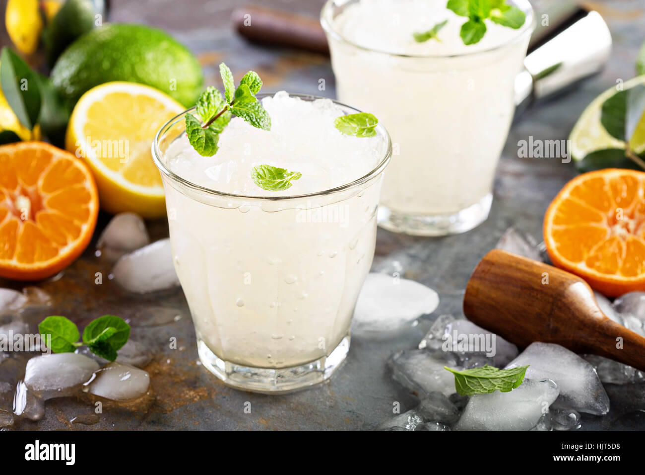 Refreshing summer cocktail with crushed ice Stock Photo Alamy