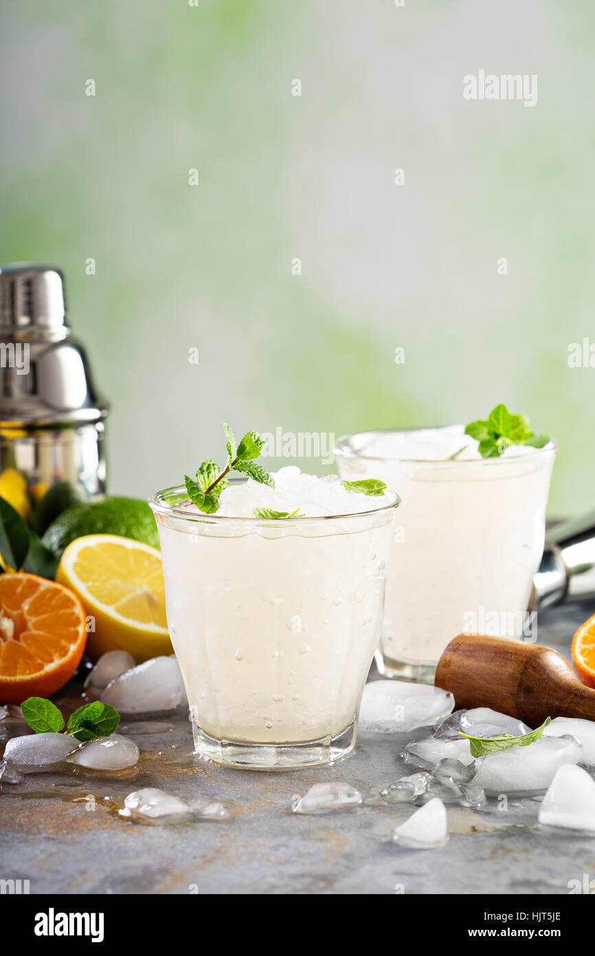 Refreshing summer cocktail with crushed ice Stock Photo Alamy