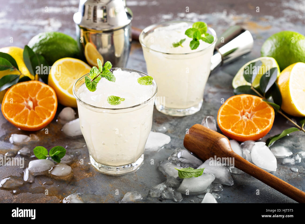 Refreshing summer cocktail with crushed ice Stock Photo Alamy