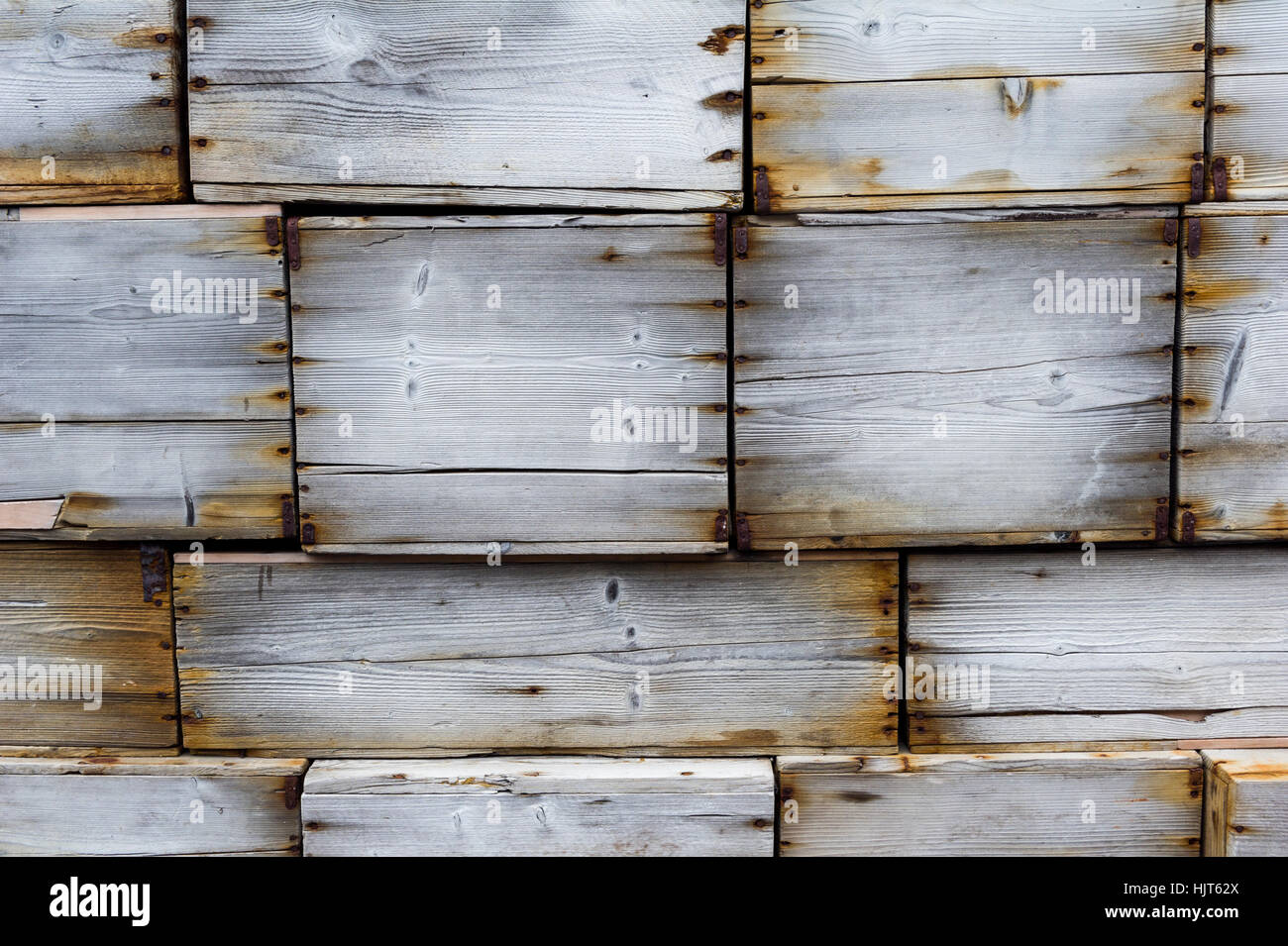 Weathered timber supply boxes at the Antarctic explorer Ernest Shackleton's hut Stock Photo Alamy