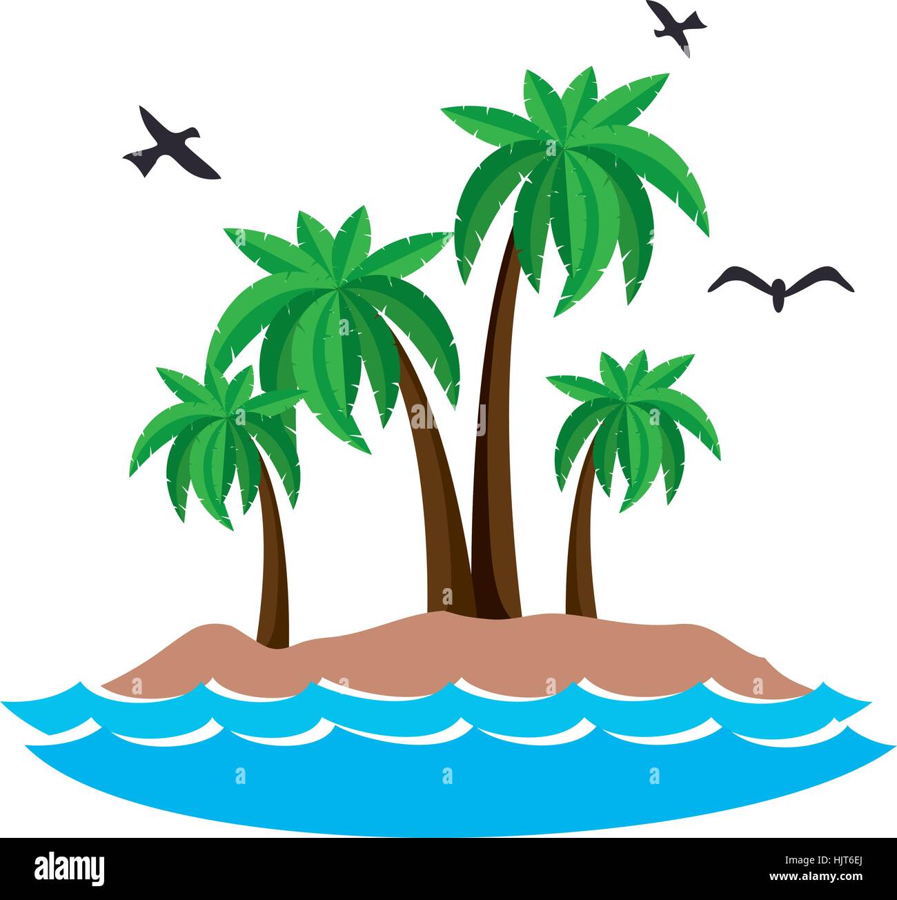 summer beach with palms vector illustration design Stock Vector Image ...