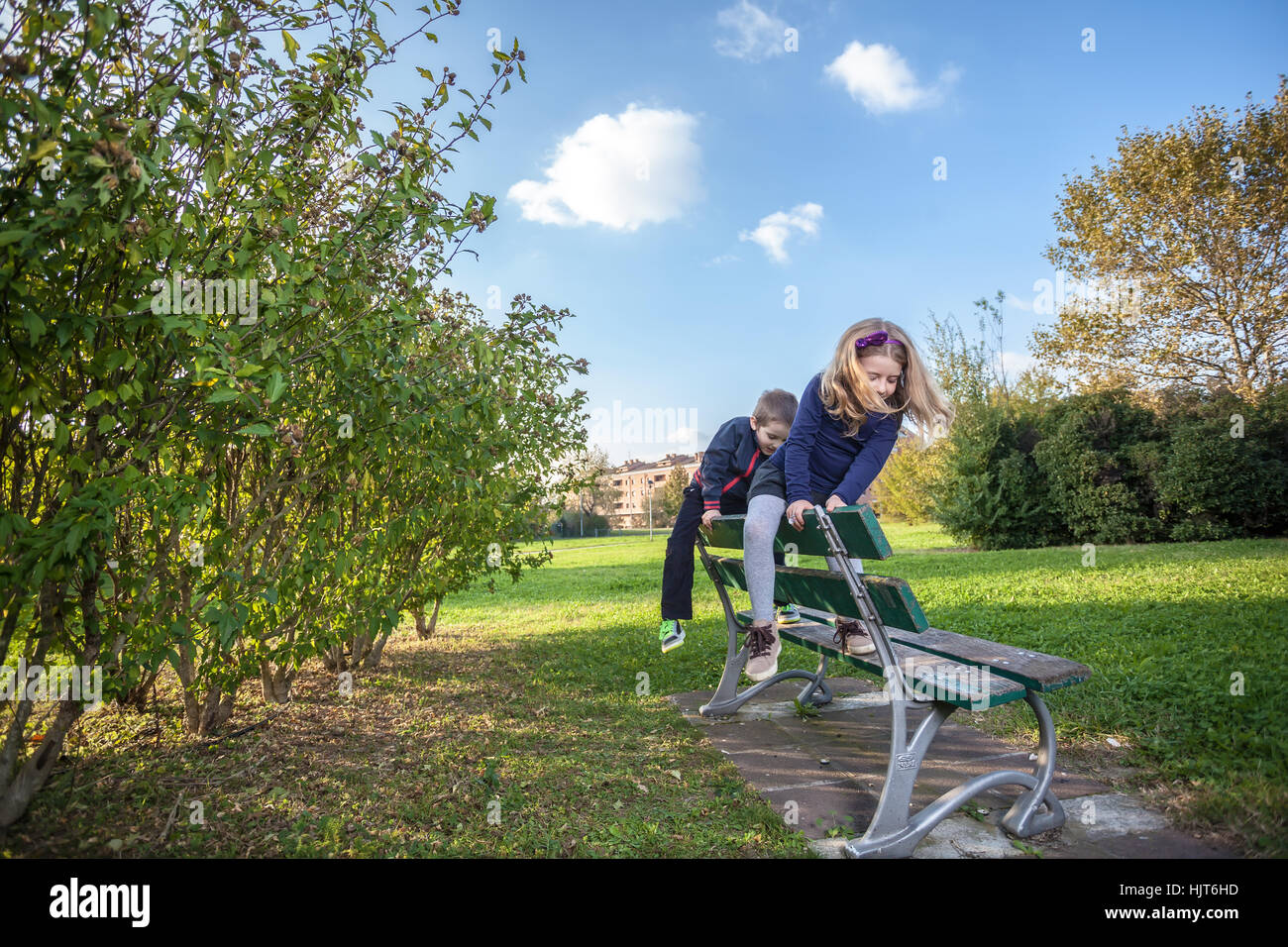 Happy kids playing outside hi-res stock photography and images - Alamy