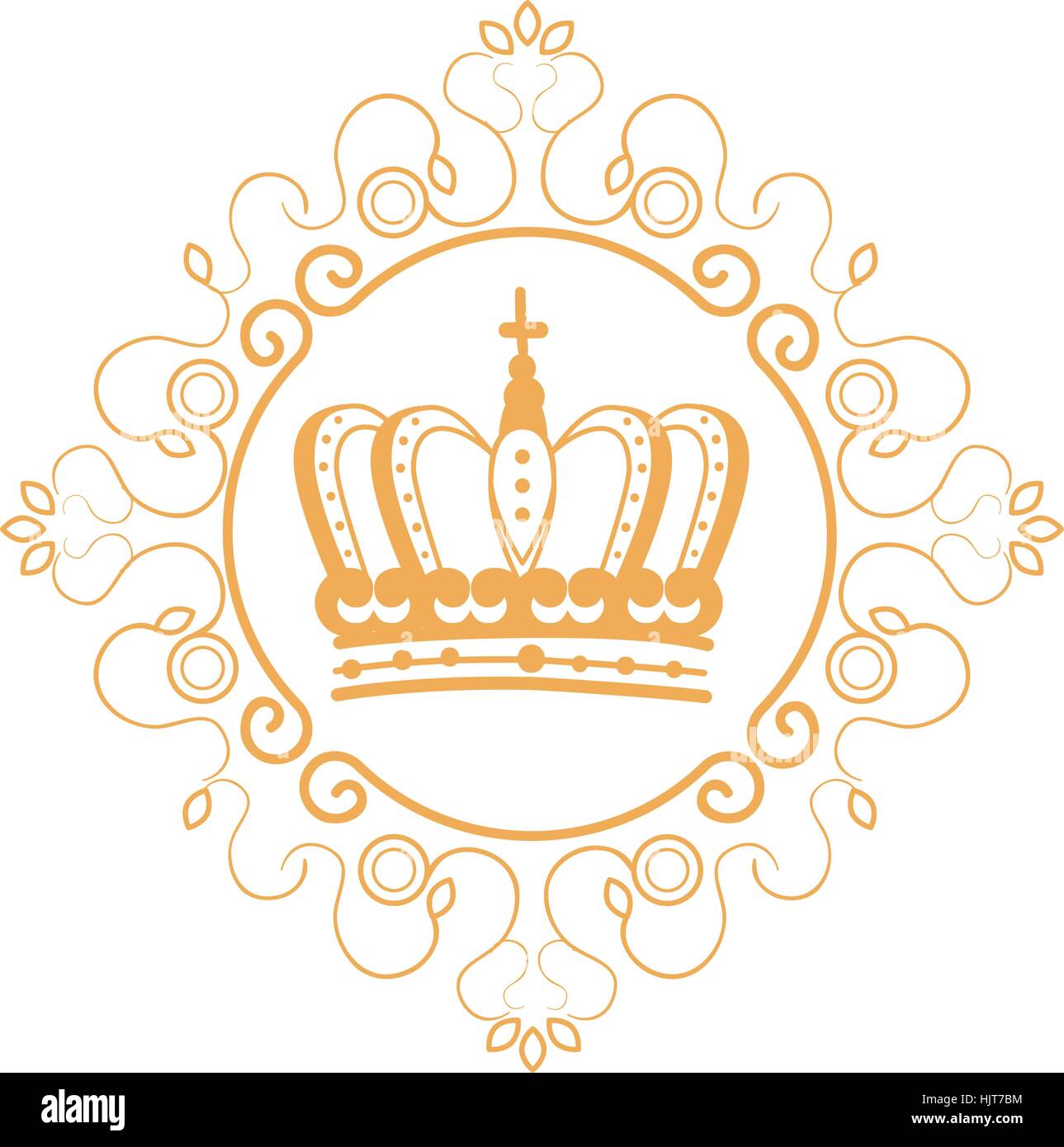 elegant frame with crown vector illustration design Stock Vector Image ...