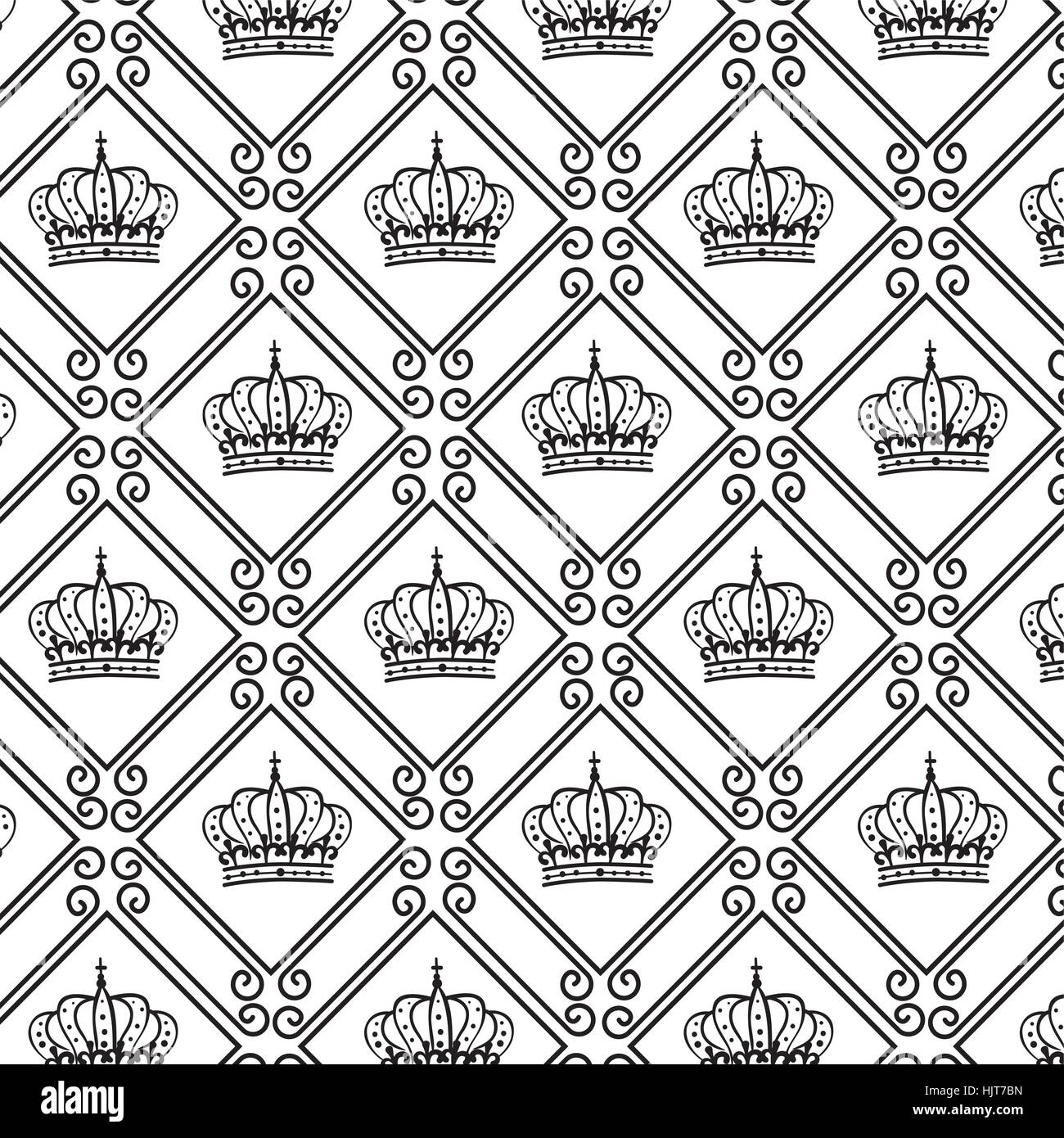 elegant frame with crown vector illustration design Stock Vector Image ...