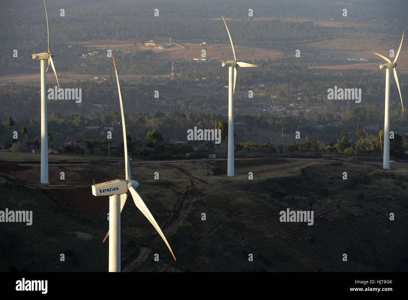 KENYA, Nairobi, Ngong Hills, 25,5 MW Wind Power Station with Vestas and  Gamesa wind turbines, owned and operated by KENGEN Kenya Electricity  Generating Company / KENIA, Ngong Hills Windpark, Betreiber KenGen Kenya