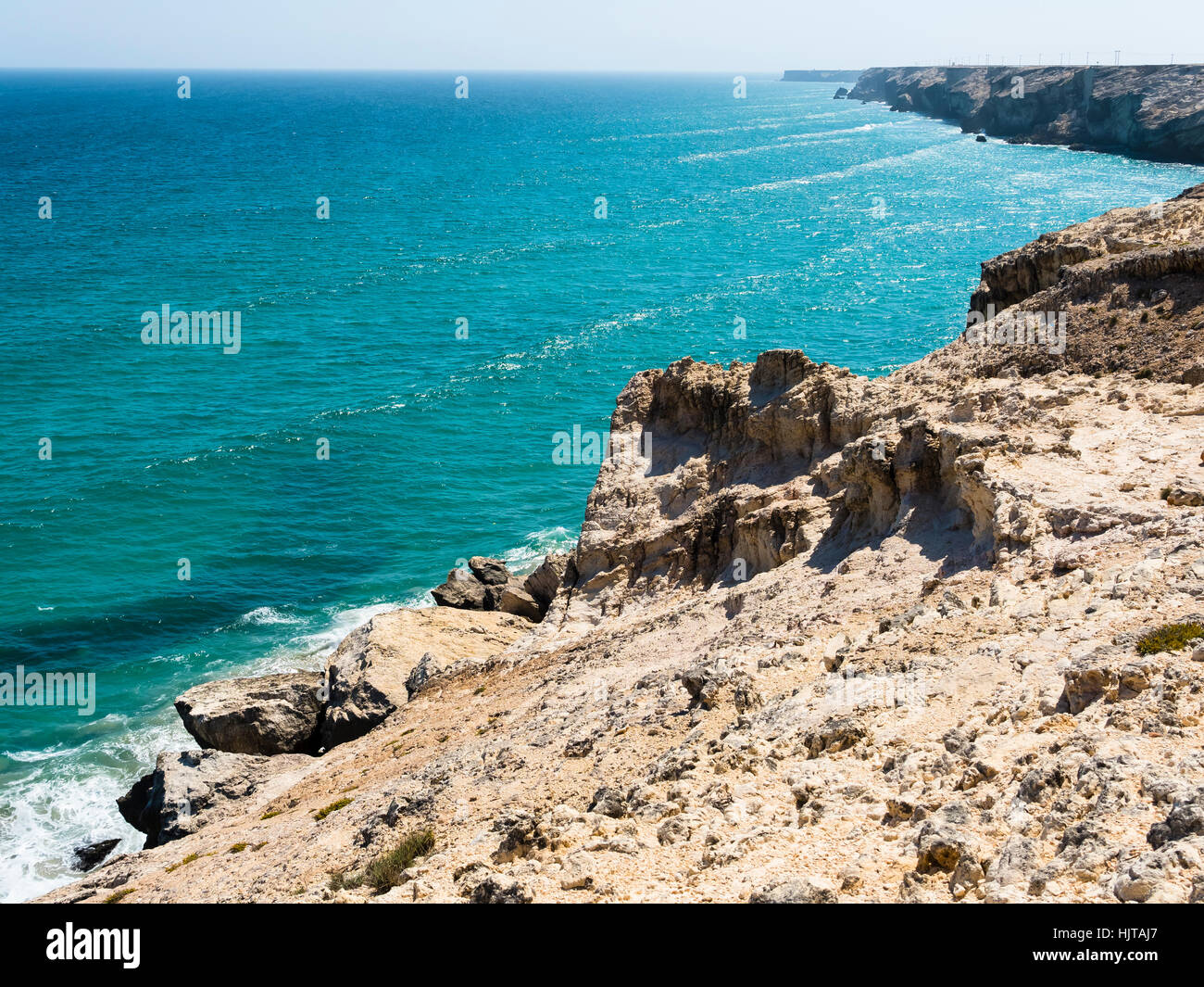 Oman, Ash Sharqiyah, Ad Daffah,  cliff coast Stock Photo