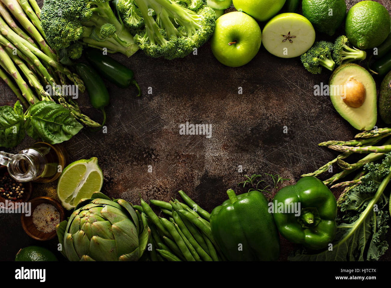 Variety of green vegetables and fruits Stock Photo - Alamy