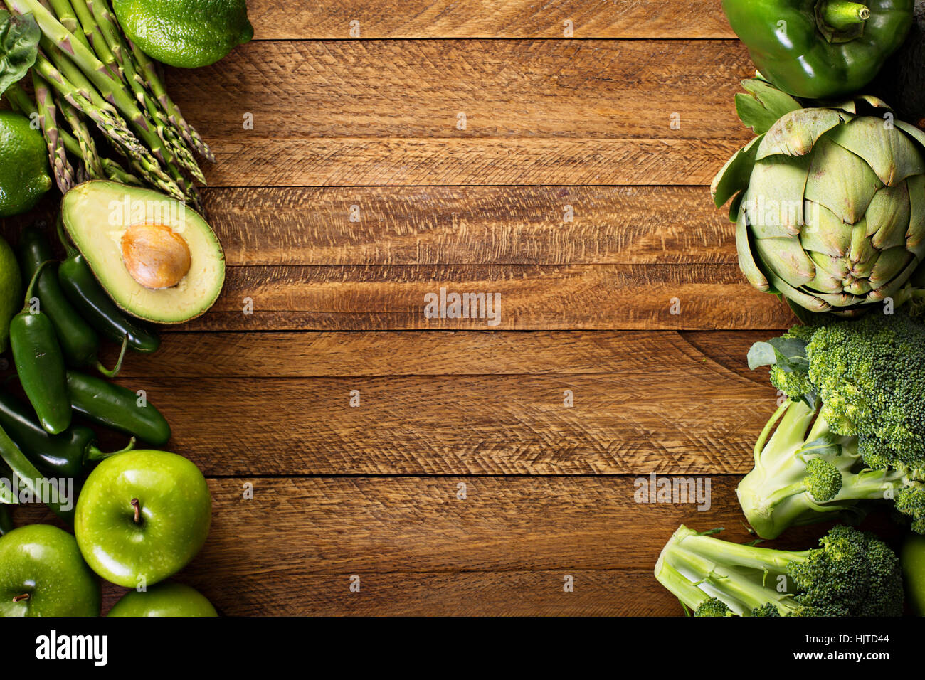 Variety of green vegetables and fruits Stock Photo Alamy