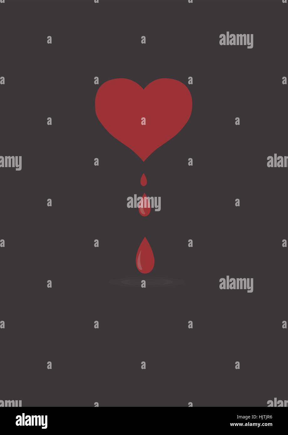 vector red heart symbol on dark background Stock Vector Image & Art - Alamy