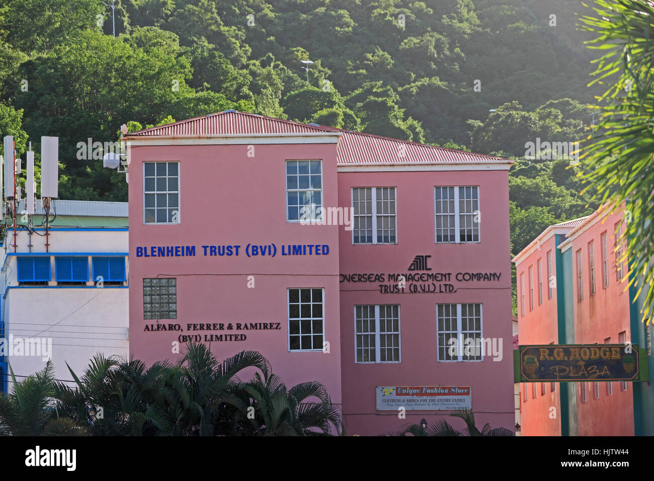 Financial services offices, Road Town, Tortola Stock Photo