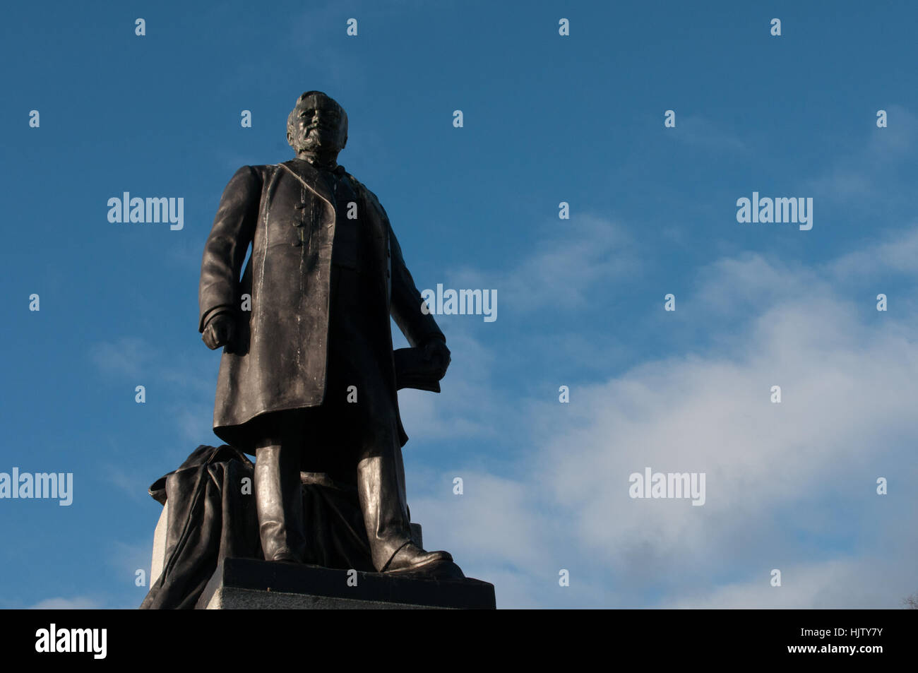 Andrew Carnegie statue, Pittencrieff Park Dunfermline, Scotland Stock Photo