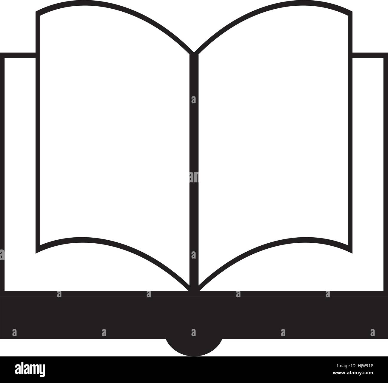 book icon image black and white vector illustration design Stock Vector ...