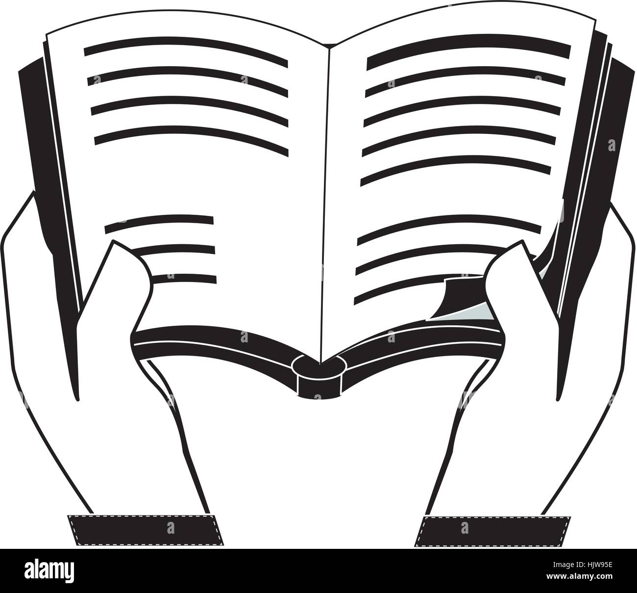 book icon image black and white vector illustration design Stock Vector ...