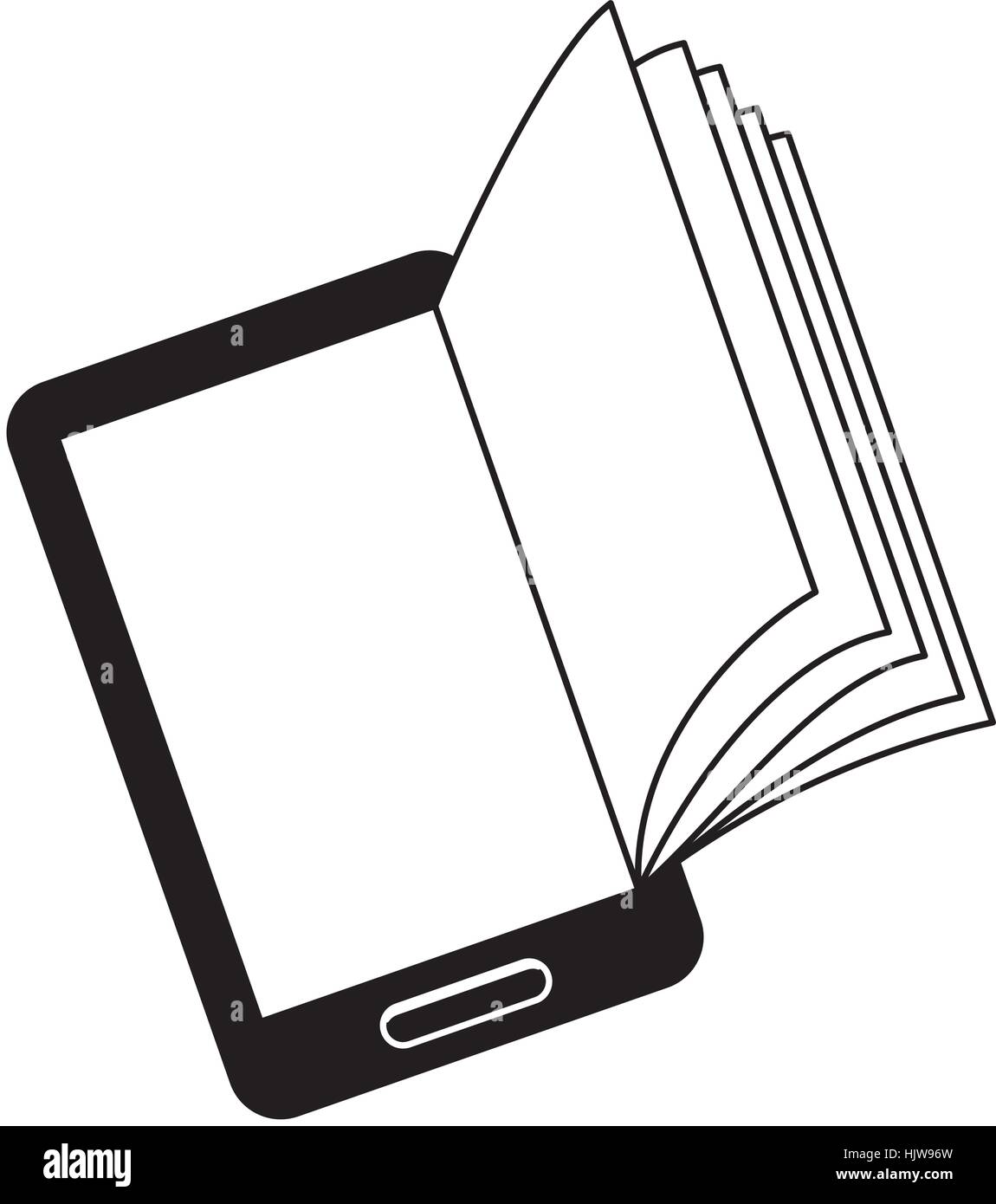 book icon image black and white vector illustration design Stock Vector ...
