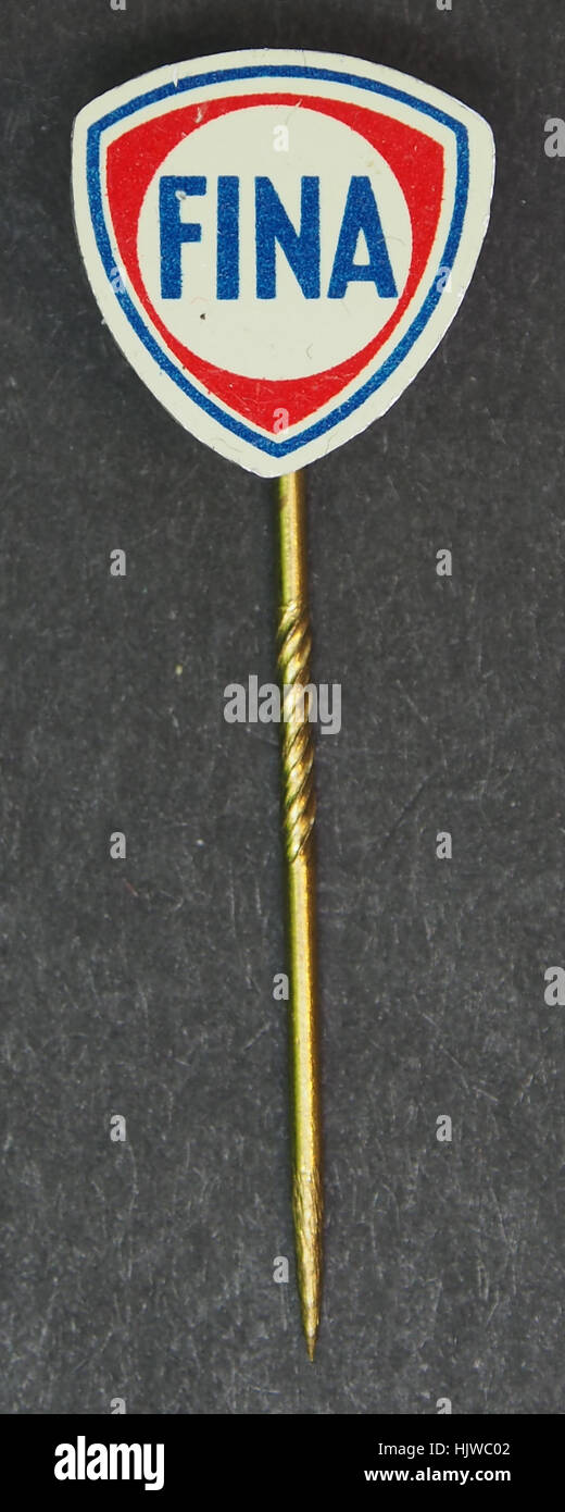 Vintage Fina Advertising Pin, Collectible and Iconic Stock Photo - Alamy