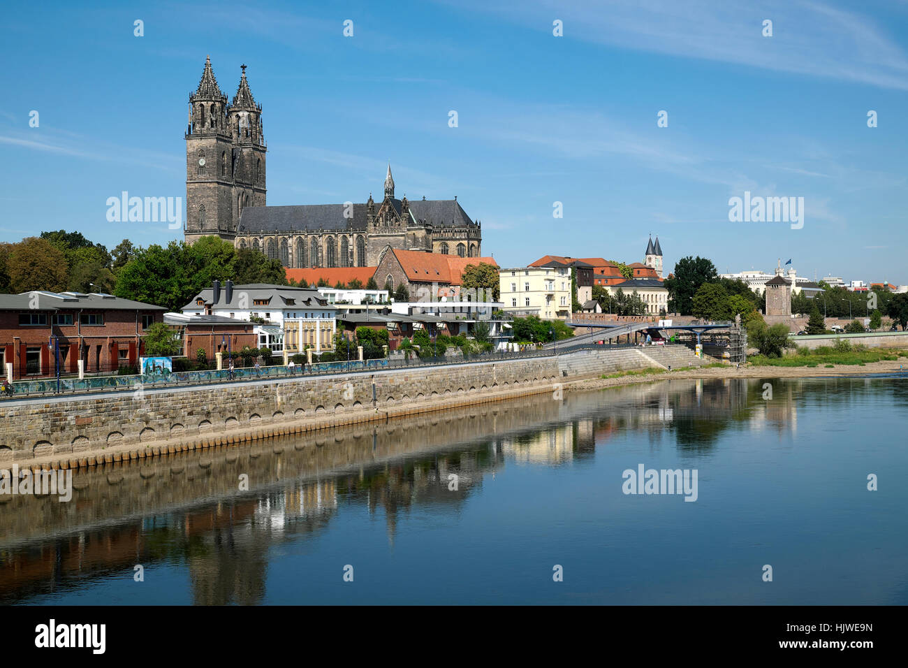 Magedeburg Cathedral on the Elbe, Magdeburg, Saxony-Anhalt, Germany Stock Photo