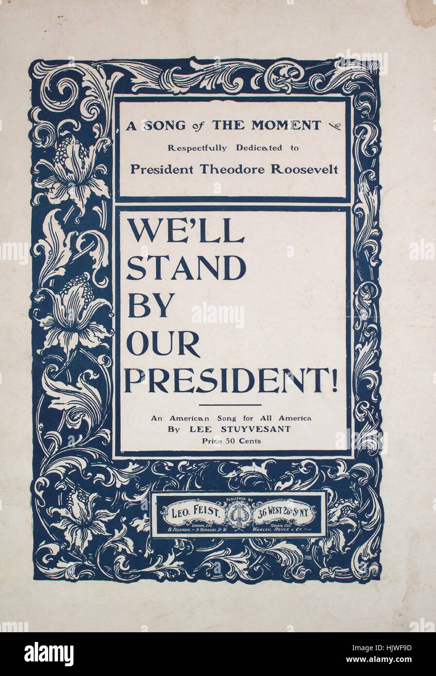 Sheet music cover image of the song 'We'll Stand By Our President An